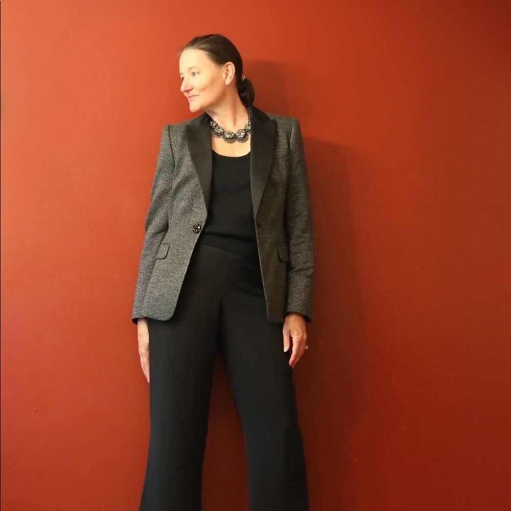 Escada Tux Style Blazer With Metallic Sparkle Siz… - image 7